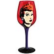 I Love Lucy Pop Art Red Wine Glass